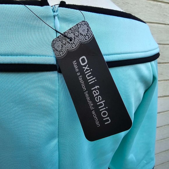 NWT oxiuly fashion vintage recreate sunday dress powder blue Size S - Picture 6 of 7